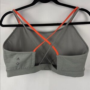 Adidas Seamless Bra NWT Gray & Orange Strap Cross Back Athletic Sports bra XL